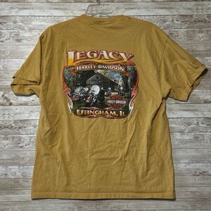 Harley Davidson Effingham, Illinois Vintage T-Shirt Mens XL 2007 Rare Color